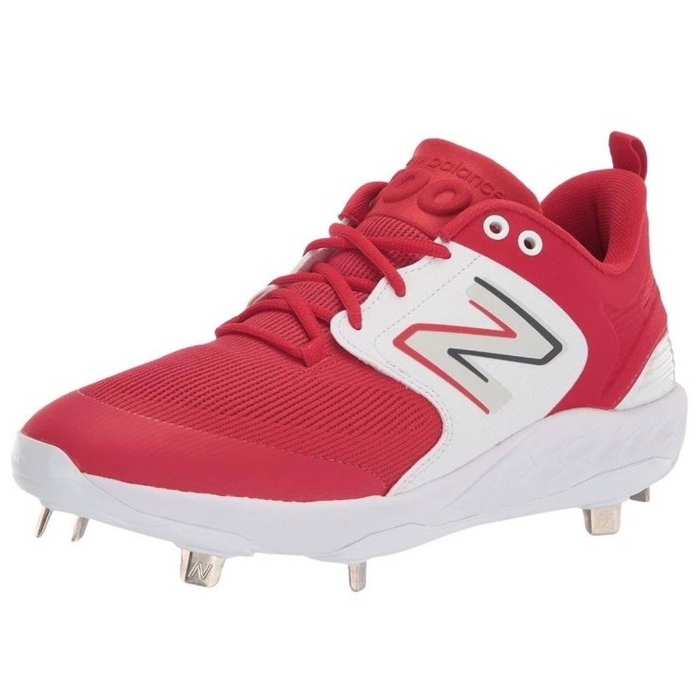 New Balance Men's Fresh Foam X 3000 V6 Metal Baseball Shoes Size 16 Red/White